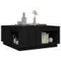 vidaXL Mesa de centro de madera maciza de pino negro 80x81x36,5 cm