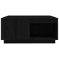 vidaXL Mesa de centro de madera maciza de pino negro 80x81x36,5 cm