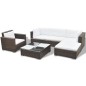 vidaXL Set muebles de jardín 6 piezas y cojines ratán sintético marrón vidaXL Set muebles de jardín 6 piezas y cojines ratán sintético marrón