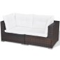 vidaXL Set muebles de jardín 6 piezas y cojines ratán sintético marrón vidaXL Set muebles de jardín 6 piezas y cojines ratán sintético marrón