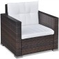 vidaXL Set muebles de jardín 6 piezas y cojines ratán sintético marrón vidaXL Set muebles de jardín 6 piezas y cojines ratán sintético marrón