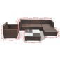 vidaXL Set muebles de jardín 6 piezas y cojines ratán sintético marrón vidaXL Set muebles de jardín 6 piezas y cojines ratán sintético marrón