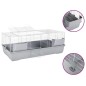 vidaXL Jaula de animales pequeños polipropileno metal gris 118x59x46cm vidaXL Jaula de animales pequeños polipropileno metal gris 118x59x46cm