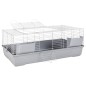 vidaXL Jaula de animales pequeños polipropileno metal gris 118x59x46cm vidaXL Jaula de animales pequeños polipropileno metal gris 118x59x46cm