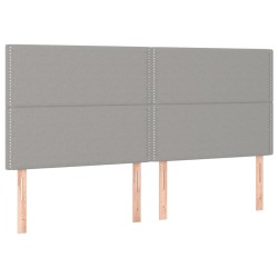 vidaXL Cabeceros 4 unidades de tela gris claro 80x5x78/88 cm