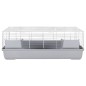 vidaXL Jaula de animales pequeños polipropileno metal gris 118x59x46cm vidaXL Jaula de animales pequeños polipropileno metal gris 118x59x46cm