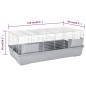 vidaXL Jaula de animales pequeños polipropileno metal gris 118x59x46cm vidaXL Jaula de animales pequeños polipropileno metal gris 118x59x46cm