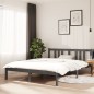 vidaXL Estructura de cama de madera maciza gris 140x190 cm