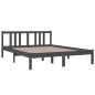 vidaXL Estructura de cama de madera maciza gris 140x190 cm