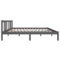 vidaXL Estructura de cama de madera maciza gris 140x190 cm