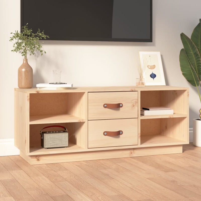 vidaXL Mueble de TV de madera maciza de pino 100x34x40 cm