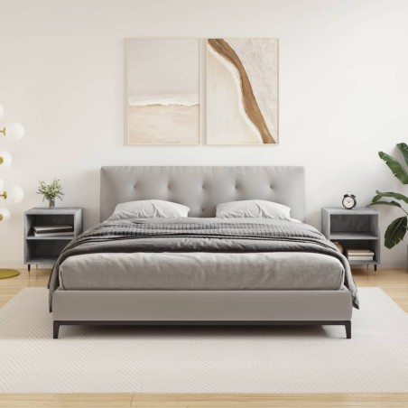 vidaXL Mesitas de noche 2 uds madera gris hormigón 40x30x50 cm