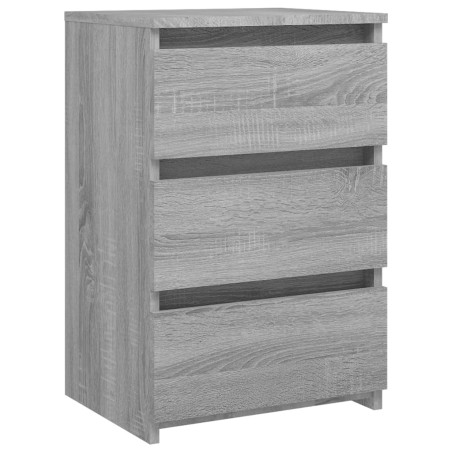 vidaXL Mesita de noche madera contrachapada gris Sonoma 40x35x62,5 cm