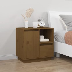 vidaXL Mesita de noche madera maciza de pino marrón miel 50x34x50 cm