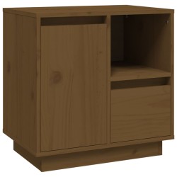 vidaXL Mesita de noche madera maciza de pino marrón miel 50x34x50 cm