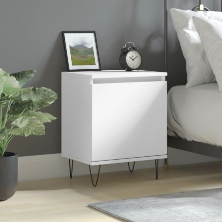 vidaXL Mesita de noche madera de ingeniería blancp 40x30x50 cm