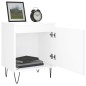 vidaXL Mesita de noche madera de ingeniería blancp 40x30x50 cm vidaXL Mesita de noche madera de ingeniería blancp 40x30x50 cm