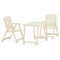 vidaXL Mesa y sillas bistró de jardín plegables 3 pzas plástico blanco vidaXL Mesa y sillas bistró de jardín plegables 3 pzas plástico blanco
