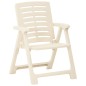vidaXL Mesa y sillas bistró de jardín plegables 3 pzas plástico blanco vidaXL Mesa y sillas bistró de jardín plegables 3 pzas plástico blanco