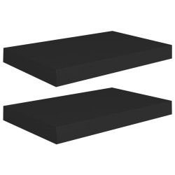 vidaXL Estantes flotantes de pared 2 uds MDF negro 40x23x3,8 cm