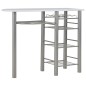 vidaXL Mesa y taburetes de cocina y estantes de madera y acero blanco vidaXL Mesa y taburetes de cocina y estantes de madera y acero blanco