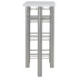 vidaXL Mesa y taburetes de cocina y estantes de madera y acero blanco vidaXL Mesa y taburetes de cocina y estantes de madera y acero blanco