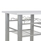 vidaXL Mesa y taburetes de cocina y estantes de madera y acero blanco vidaXL Mesa y taburetes de cocina y estantes de madera y acero blanco