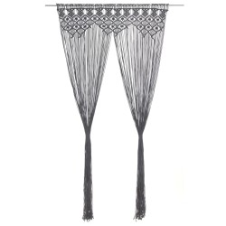 vidaXL Cortina de macramé algodón gris antracita 140x240 cm