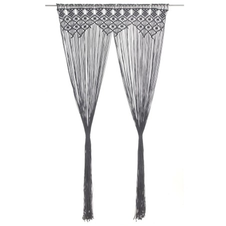 vidaXL Cortina de macramé algodón gris antracita 140x240 cm