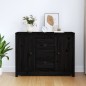 vidaXL Aparador de madera maciza de pino negro 100x35x74 cm vidaXL Aparador de madera maciza de pino negro 100x35x74 cm