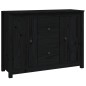 vidaXL Aparador de madera maciza de pino negro 100x35x74 cm vidaXL Aparador de madera maciza de pino negro 100x35x74 cm