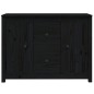 vidaXL Aparador de madera maciza de pino negro 100x35x74 cm vidaXL Aparador de madera maciza de pino negro 100x35x74 cm