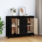 vidaXL Aparador de madera maciza de pino negro 100x35x74 cm vidaXL Aparador de madera maciza de pino negro 100x35x74 cm