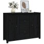 vidaXL Aparador de madera maciza de pino negro 100x35x74 cm vidaXL Aparador de madera maciza de pino negro 100x35x74 cm