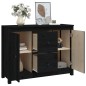vidaXL Aparador de madera maciza de pino negro 100x35x74 cm vidaXL Aparador de madera maciza de pino negro 100x35x74 cm