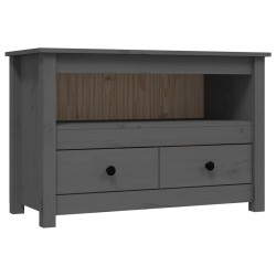 vidaXL Mueble de TV de madera maciza de pino gris 79x35x52 cm