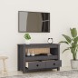 vidaXL Mueble de TV de madera maciza de pino gris 79x35x52 cm