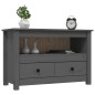 vidaXL Mueble de TV de madera maciza de pino gris 79x35x52 cm