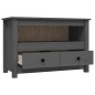 vidaXL Mueble de TV de madera maciza de pino gris 79x35x52 cm