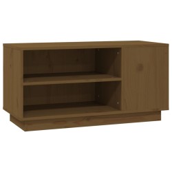 vidaXL Mueble de TV madera maciza de pino marrón miel 80x35x40,5 cm