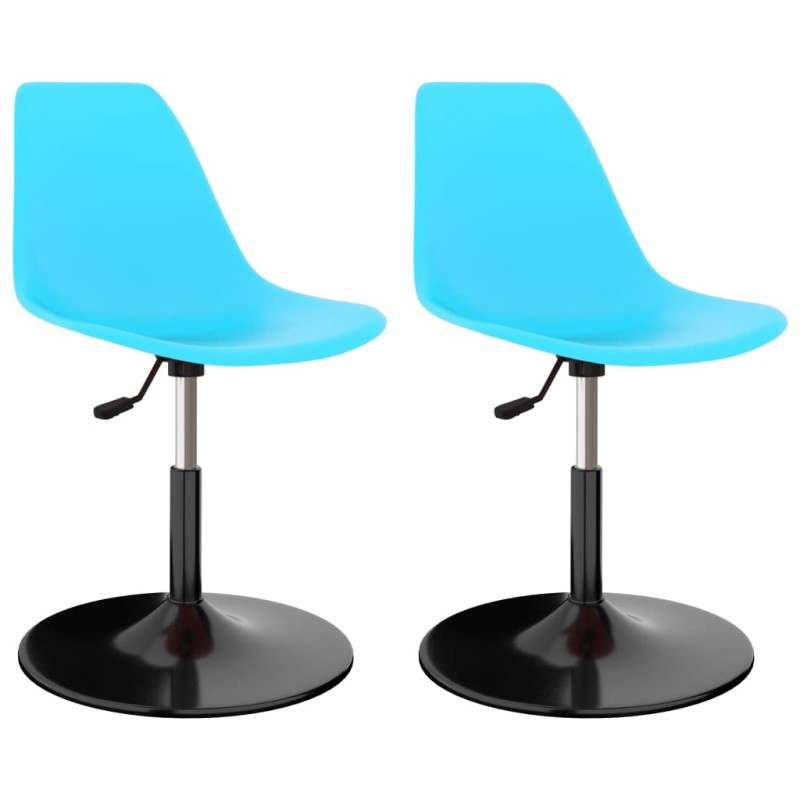 vidaXL Sillas de comedor giratorias 2 unidades PP azul vidaXL Sillas de comedor giratorias 2 unidades PP azul