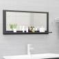 vidaXL Espejo de baño madera contrachapada gris 90 x 10,5 x 37 cm vidaXL Espejo de baño madera contrachapada gris 90 x 10,5 x 37 cm