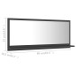 vidaXL Espejo de baño madera contrachapada gris 90 x 10,5 x 37 cm vidaXL Espejo de baño madera contrachapada gris 90 x 10,5 x 37 cm