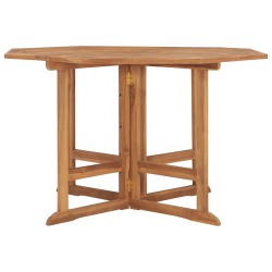 vidaXL Mesa de comedor de jardín plegable teca maciza 110x110x75 cm