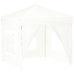 vidaXL Carpa para fiestas plegable con paredes laterales blanco 2x2 m