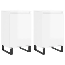 vidaXL Aparadores 2 uds madera de ingeniería blanco brillo 40x35x70 cm