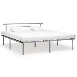 vidaXL Estructura de cama de metal gris 180x200 cm