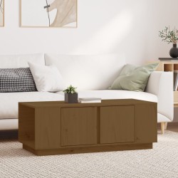 vidaXL Mesa de centro madera maciza de pino marrón miel 110x50x40 cm