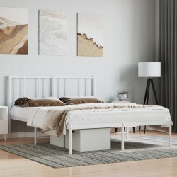 vidaXL Estructura de cama de metal con cabecero blanca 120x190 cm