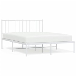 vidaXL Estructura de cama de metal con cabecero blanca 120x190 cm